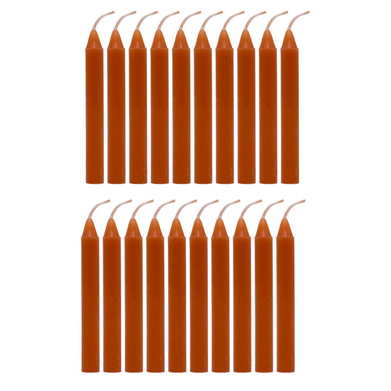 Alternative Imagination Brown Chime Candles - 20 Pack of Unscented 4 Inch Mini Taper Candles - Dripless Long Burning Ritual Candles for Meditation, Spell Work, Birthdays, Ceremonies & Home Decor - Image 5